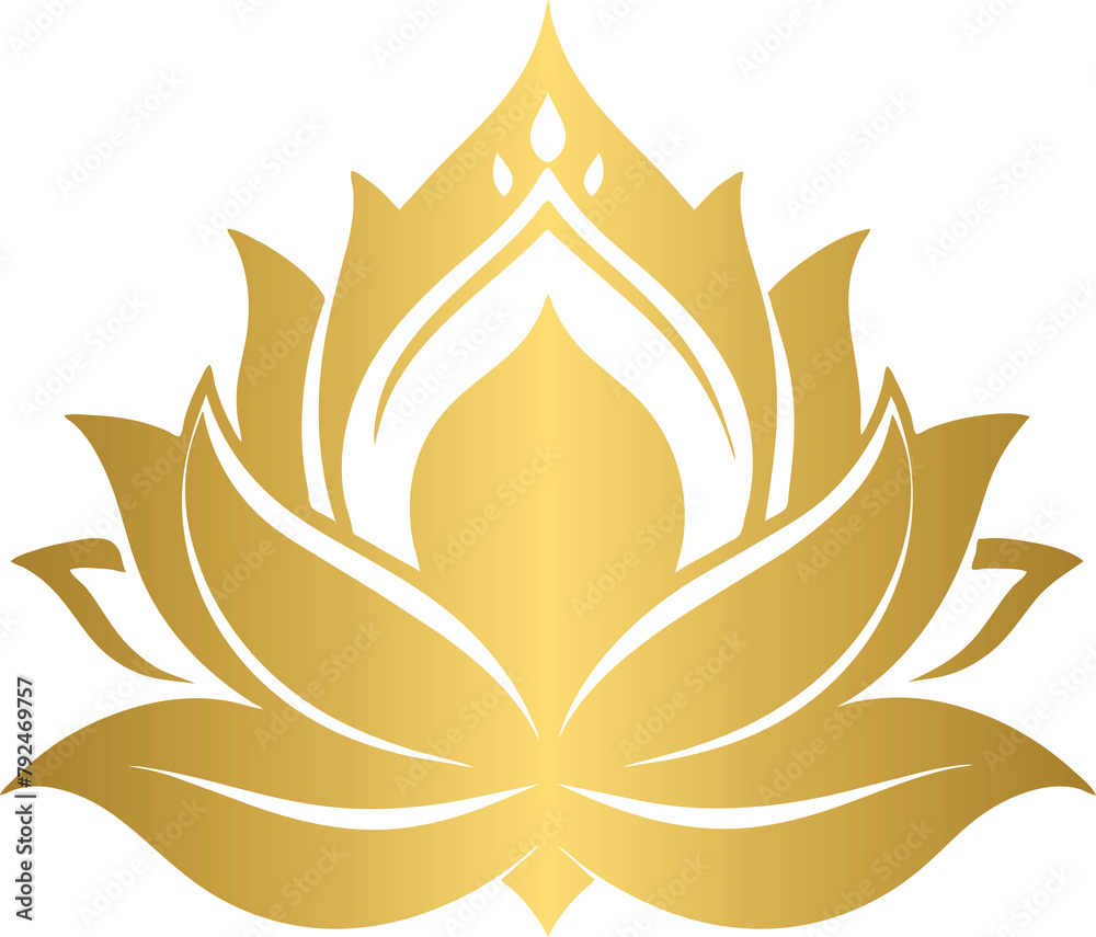 Golden lotus motif, gold lotus flower