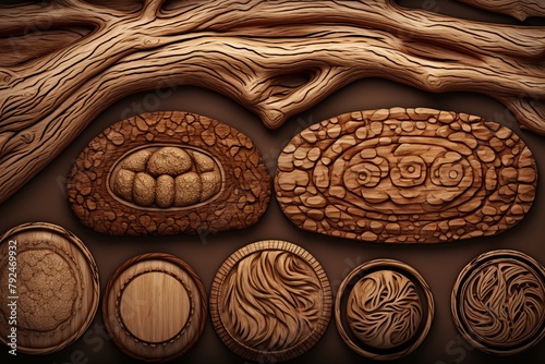 Wood Carving Art Web Stories: Rustic Woodgrain Web Assets Showcase photo