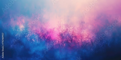 A neon blur of color light overlay creates an ethereal glow, with defocused hues of blue, pink, green, and ultraviolet radiance casting a soft and mesmerizing illumination.
