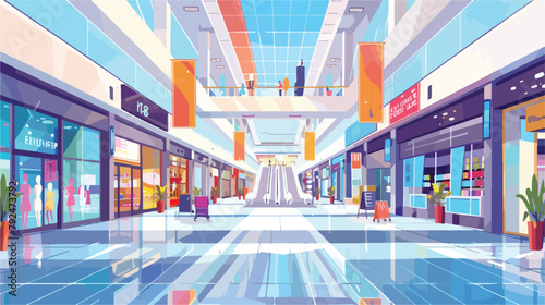 Shopping mall map concept vector. City shopping tra photo