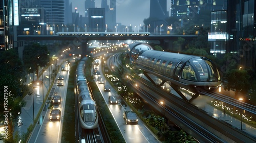The Future of Mobility: Innovative Transportation Systems and Advanced Technologies for Efficient Urban Planning. sustainable transportation solutions. green energy concept