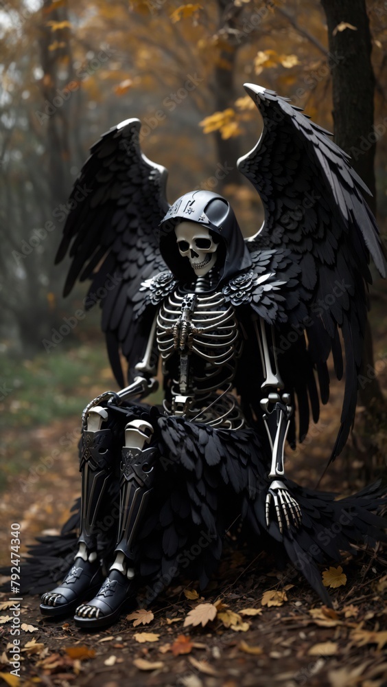 skeleton with wings skeleton with wings