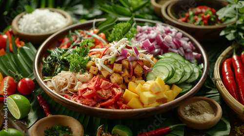 Exquisite Thai dining experience with herbs spices and tropical fruits