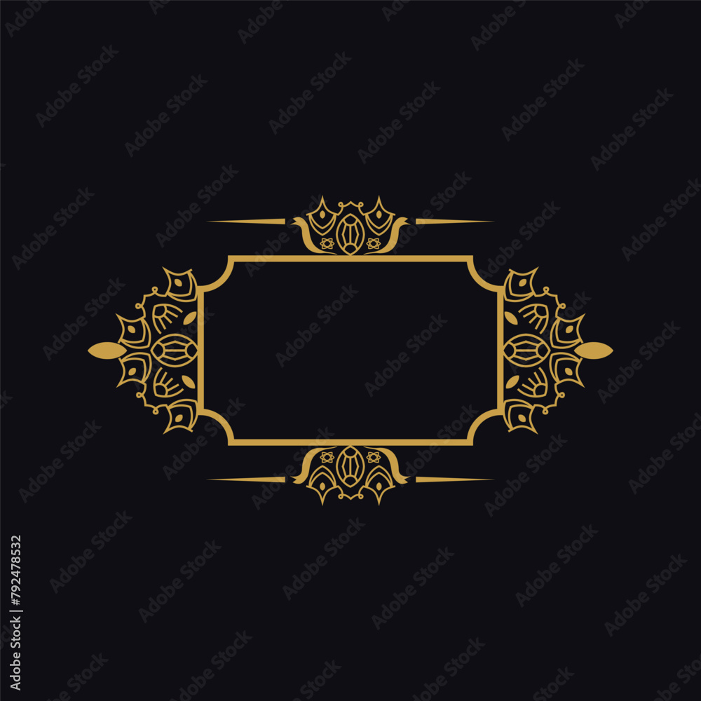 Fototapeta premium Classic elegant thai pattern border gold element