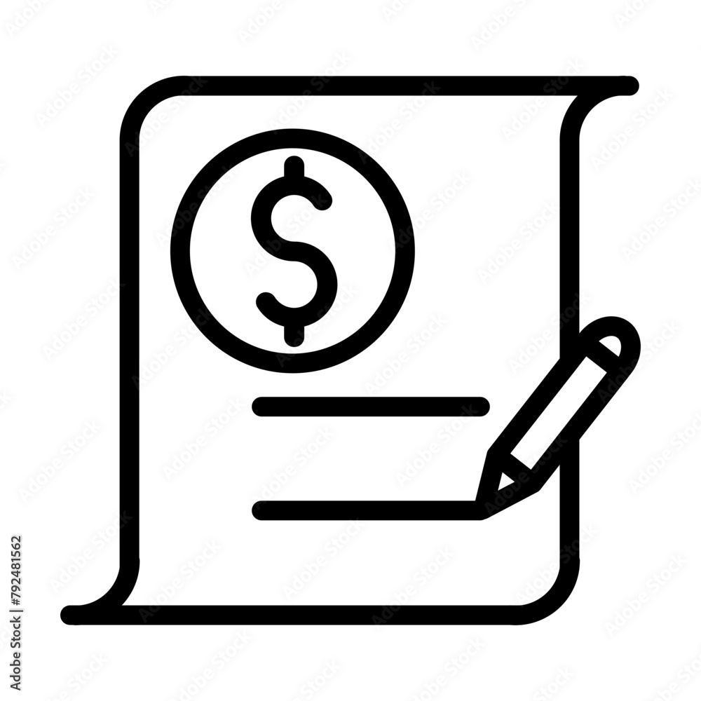 Financial Statements Analysis Vector Line Icon Design Financial Statements Analysis Vector Line Icon Design