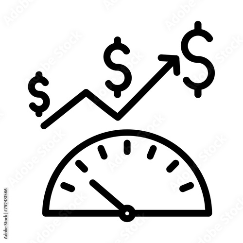 Economic Indicators Vector Line Icon Design