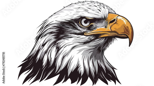 Eagle logo animal flag design vector template Hand dr