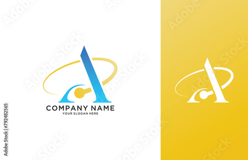 Step into the future with our bespoke A-letter logo, tailored for the frontiers of space, internet, and tech-based enterprises, exuding sophistication through its flawless full-vector modern design.
