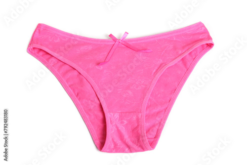 Pink women's panties isolated on a white background.