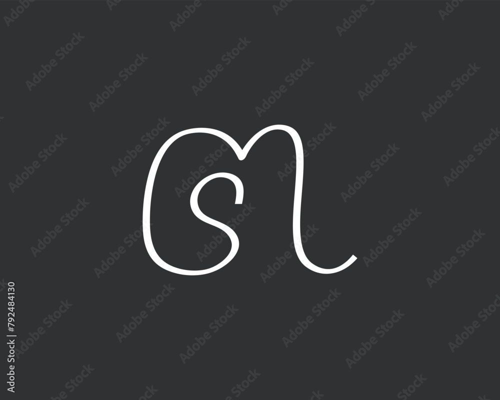 letter SM modern  logo design template