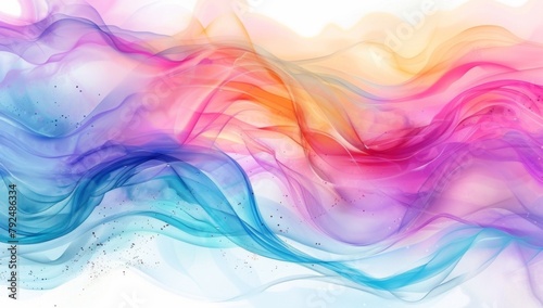 Abstract colorful watercolor background with waves and swirls for design © wanna
