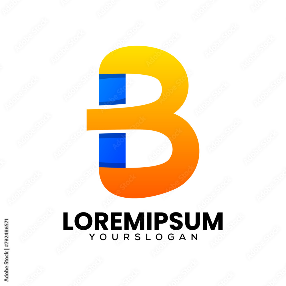 letter B gradient logo design