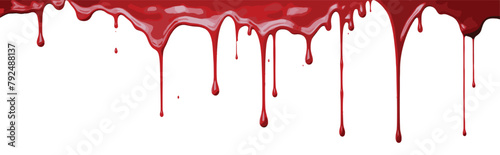 Blood Dripping Vector Illustration, Isolated on Transparent Background. PNG Cutout or Clipping Path Included. photo
