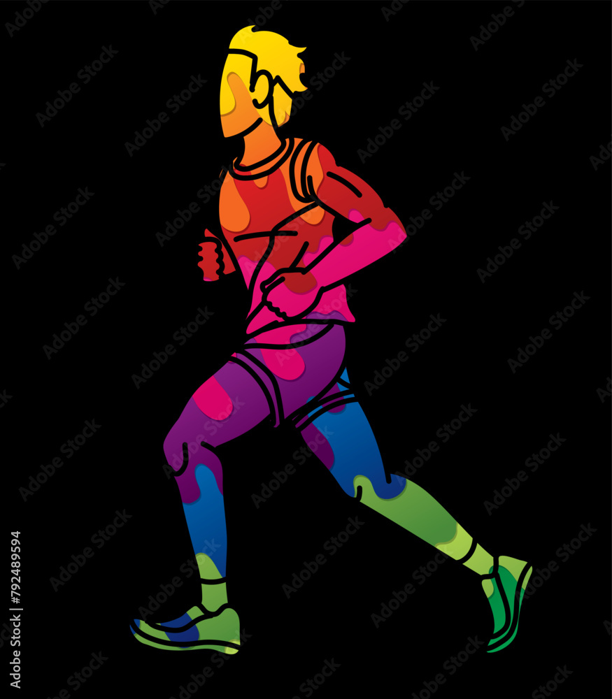 A Man Running Action Marathon Runner Male Movement Cartoon Sport Graphic Vector A Man Running Action Marathon Runner Male Movement Cartoon Sport Graphic Vector