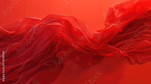 Beautiful Red Fabric Background. Flowing Abstract Wallpaper photo