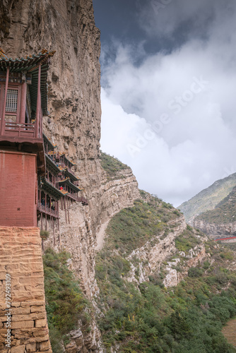 The detail of roof of northern Mt. Hengshan Hanging temple in Datong photo