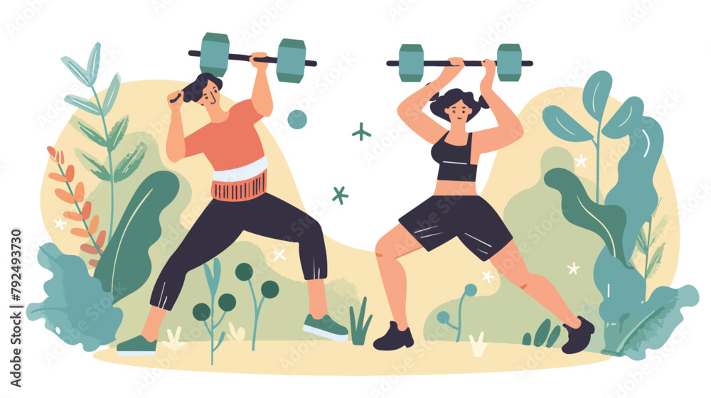 Grab this amazing flat icon of workout Hand drawn sty