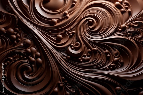 Discover the mesmerizing beauty of chocolate swirls and intricate patterns. photo