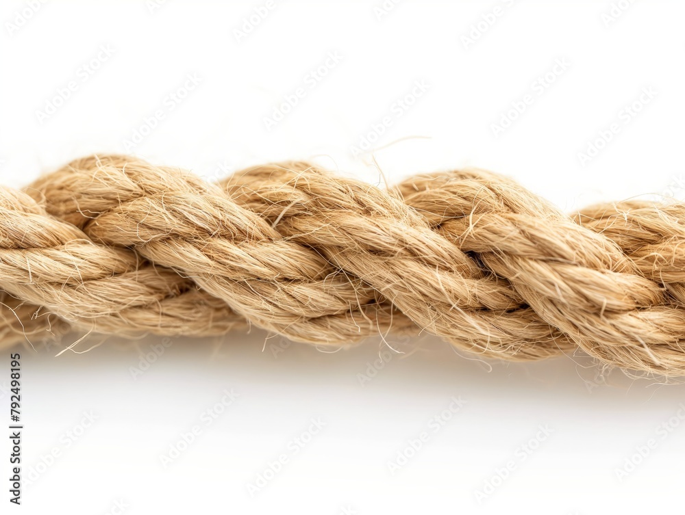 Detailed texture of a natural jute rope, symbolizing strength and connection.