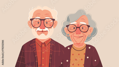 Portrait of cute happy elderly couple. Smiling old ma