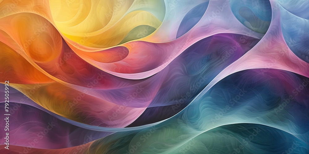 Obraz premium Witness the canvas come alive with a riot of multicolored fluid paint, swirling and intertwining in a breathtaking display of abstract artistry.