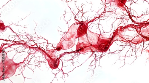 Intricate Vascular Network of Autologous Tissue on White Background photo