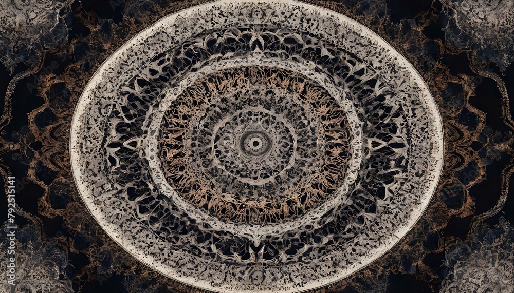 Mandalas with intricate patterns radiating outward