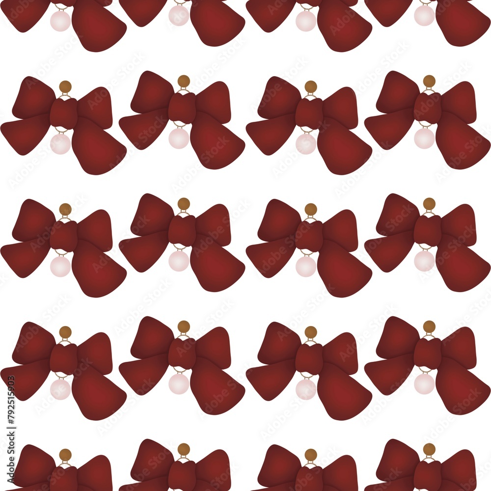 seamless pattern with bow earrings  - obrazy, fototapety, plakaty 