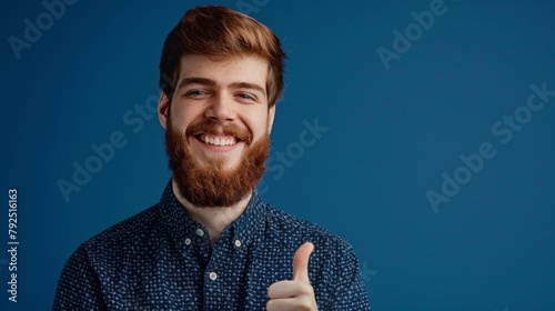 A Smiling Man Giving Thumbs Up photo