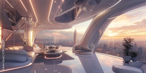 Futuristic Panoramic Skyscraper PenthouseStunning Views