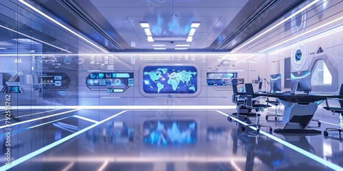 Wallpaper Mural Futuristic Office SpaceClean Lines and High-Tech Design Torontodigital.ca