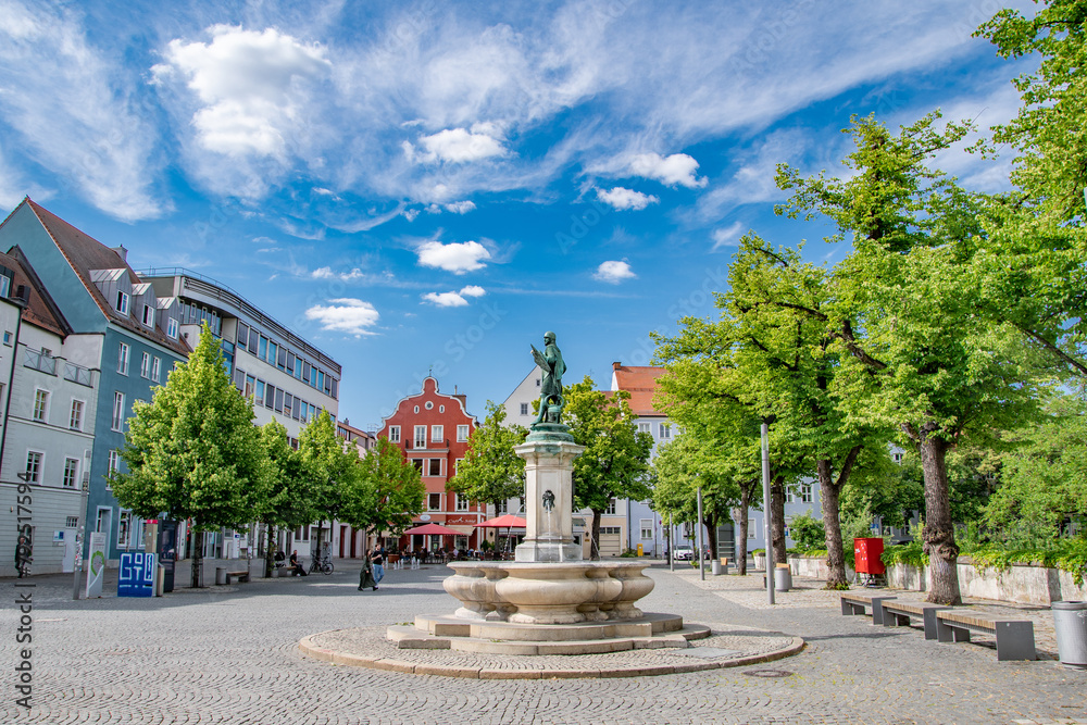 beautiful view of the city of Ingolstadt on a sunny summer day, beautiful view of the city of Ingolstadt on a sunny summer day,