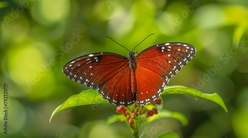 Beautiful red butterfly Chocolate Tiger Parantica 