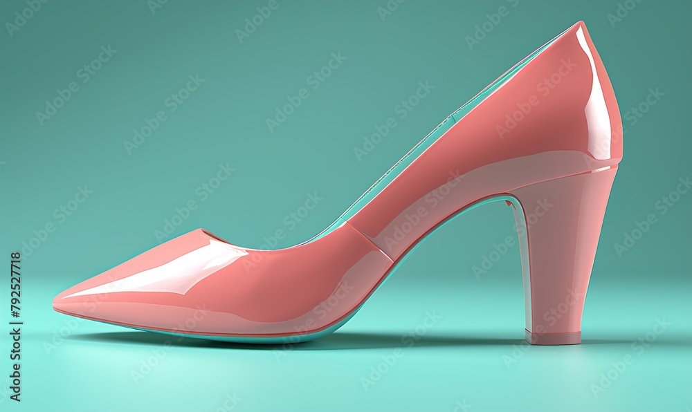 A pair of elegant pink high heels displayed against a contrasting backdrop, creating a bold fashion statement A pair of elegant pink high heels displayed against a contrasting backdrop, creating a bold fashion statement