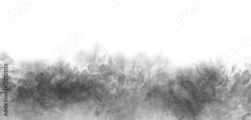 Smoke overlay transparent background gray fog isolated png effect