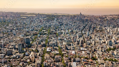 Fascinating aerial view almagro neighborhood buenos aires argentina evening