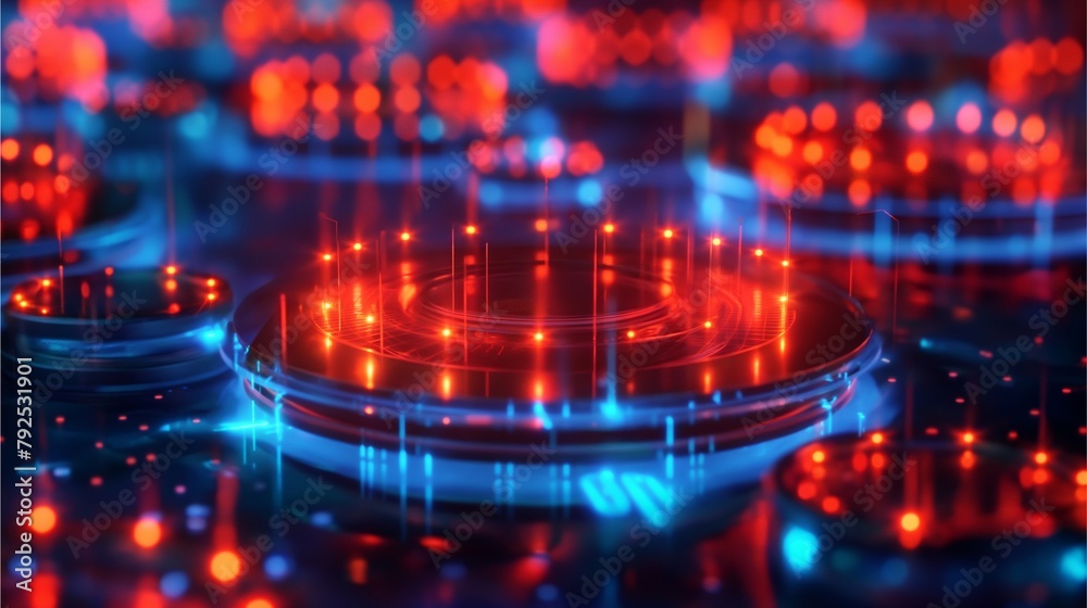 Illustration of red background and lights Illustration of red background and lights