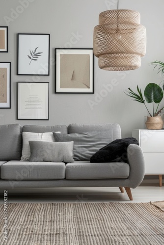 Modern Living Room with Elegant Sofa and Wall Art © Julia Jones