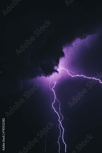 Vertical shot purple lightning sky