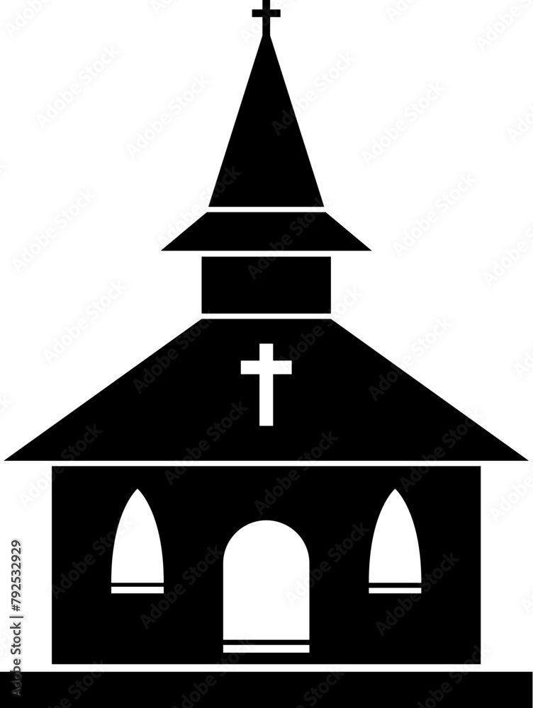 basic flat vector church icon for design template. chapel icon on plain white background. basic flat vector church icon for design template. chapel icon on plain white background.