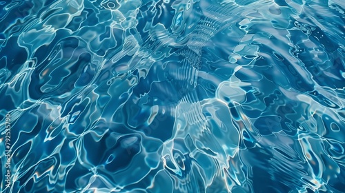 Abstract Patterns of Light on Blue Water Texture