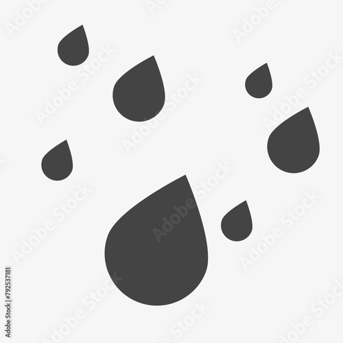 Rain drop icon. Water falling down. Vector illustration