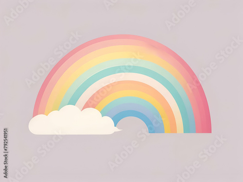 rainbow with clouds vector art , rainbow and clounds wallpaper photo