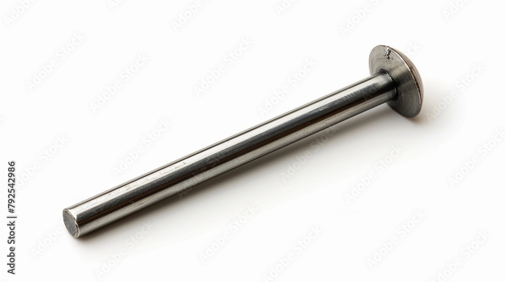 Stainless steel nail, isolated on white background