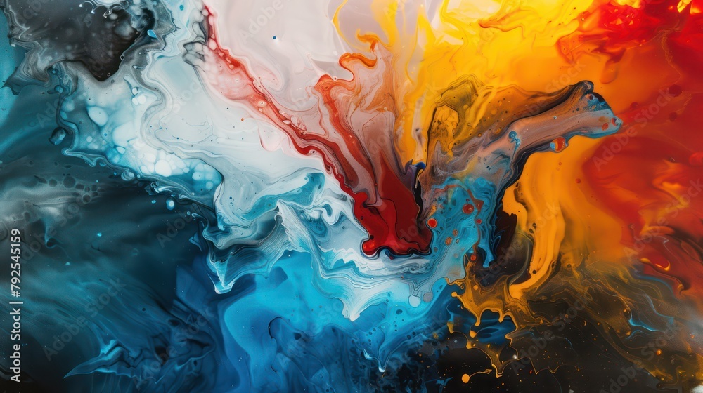 Abstract Colorful Paint Fusion