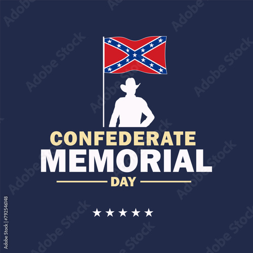 A Tribute in History Celebrating Confederate Memorial Day. Vector