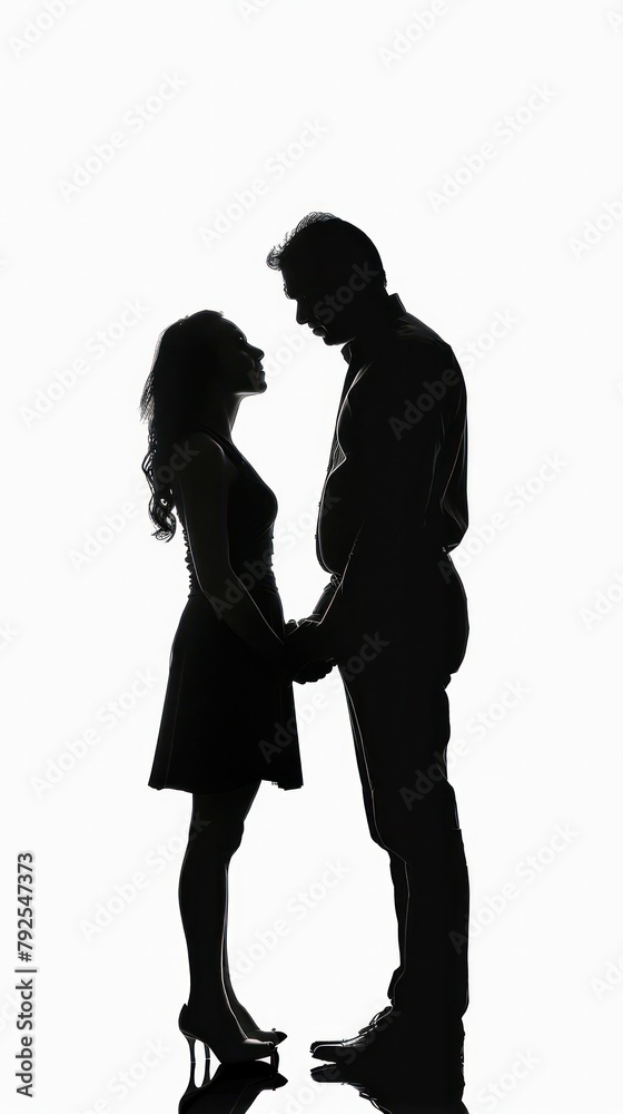 Silhouette of a Couple Holding Hands Silhouette of a Couple Holding Hands