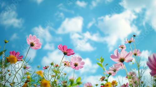 Blossoming colorful flowers in the sky © Ghazanfar
