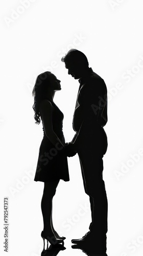Wallpaper Mural Silhouette of a Couple Holding Hands Torontodigital.ca