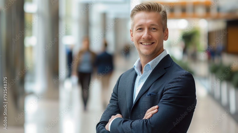 professional businessman on blur office background. copy space, place for text. professional businessman on blur office background. copy space, place for text.
